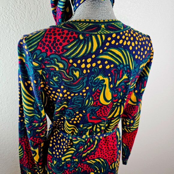 GOLDWORM Rare Vintage 70's Modern Art Italian Wool Dress - Picture 2 of 14